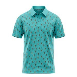 Scale Wear Blue Yeti Polo Shirt Men Size Medium Golf Bigfoot Dri-Fit Technology